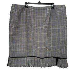 Sweet Women's Houndstooth, Pleated Bottom Skirt, Black, White & Yellow, Size 24W